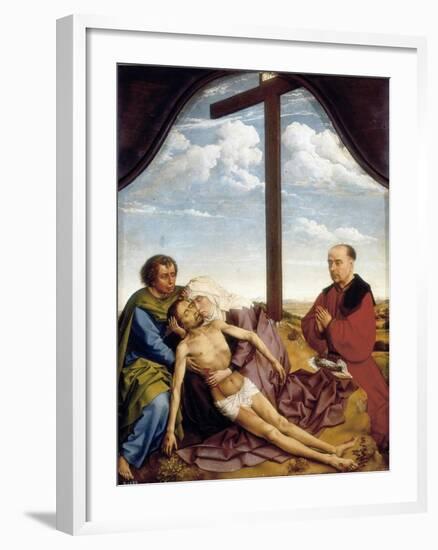 St. John, the Virgin, Dead Christ and Praying Donor-Rogier van der Weyden-Framed Art Print