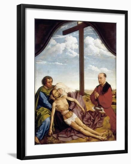 St. John, the Virgin, Dead Christ and Praying Donor-Rogier van der Weyden-Framed Art Print