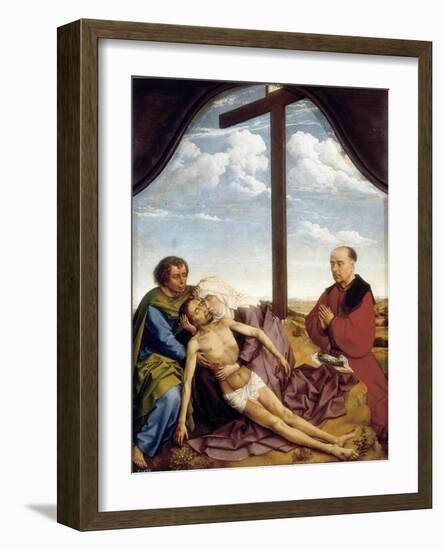 St. John, the Virgin, Dead Christ and Praying Donor-Rogier van der Weyden-Framed Art Print