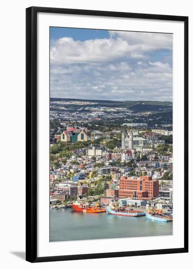 St. Johns Harbour and Downtown Area, St. John'S, Newfoundland, Canada, North America-Michael Nolan-Framed Photographic Print