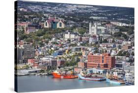 St. Johns Harbour and Downtown Area, St. John'S, Newfoundland, Canada, North America-Michael Nolan-Stretched Canvas