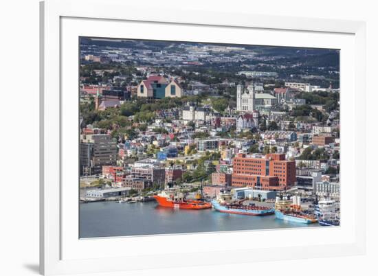 St. Johns Harbour and Downtown Area, St. John'S, Newfoundland, Canada, North America-Michael Nolan-Framed Photographic Print