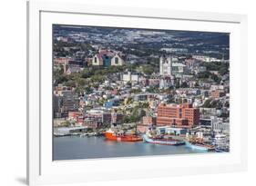 St. Johns Harbour and Downtown Area, St. John'S, Newfoundland, Canada, North America-Michael Nolan-Framed Photographic Print