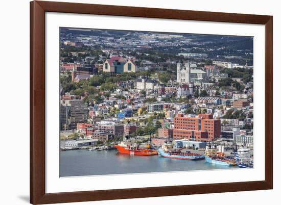 St. Johns Harbour and Downtown Area, St. John'S, Newfoundland, Canada, North America-Michael Nolan-Framed Photographic Print