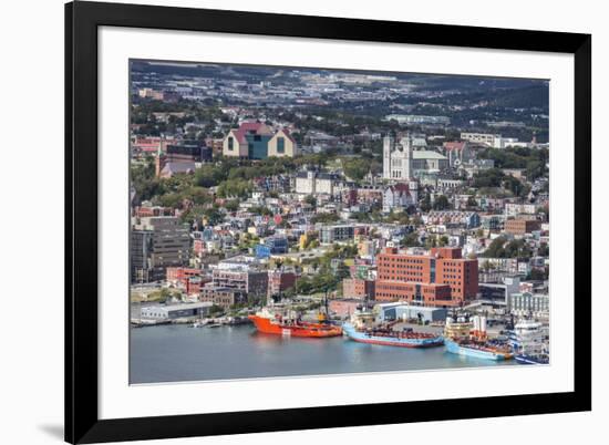 St. Johns Harbour and Downtown Area, St. John'S, Newfoundland, Canada, North America-Michael Nolan-Framed Photographic Print