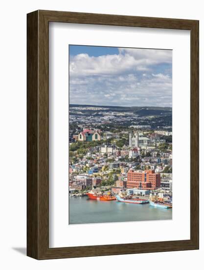 St. Johns Harbour and Downtown Area, St. John'S, Newfoundland, Canada, North America-Michael Nolan-Framed Photographic Print