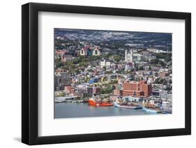 St. Johns Harbour and Downtown Area, St. John'S, Newfoundland, Canada, North America-Michael Nolan-Framed Photographic Print