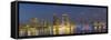 St. Johns River and Jacksonville skyline at twilight. Jacksonville, Florida.-Richard & Susan Day-Framed Stretched Canvas