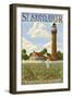 St. Johns River Lighthouse - Jacksonville, Florida-Lantern Press-Framed Art Print