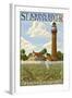 St. Johns River Lighthouse - Jacksonville, Florida-Lantern Press-Framed Art Print