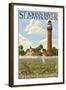 St. Johns River Lighthouse - Jacksonville, Florida-Lantern Press-Framed Art Print