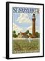 St. Johns River Lighthouse - Jacksonville, Florida-Lantern Press-Framed Art Print