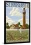 St. Johns River Lighthouse - Jacksonville, Florida-Lantern Press-Framed Art Print