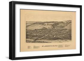 St. Johnsville, New York - Panoramic Map-Lantern Press-Framed Art Print