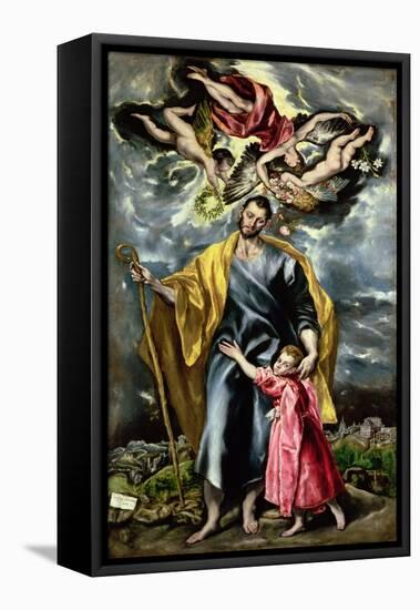 St. Joseph and the Christ Child, 1597-99-El Greco-Framed Stretched Canvas