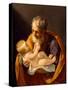 St. Joseph and the Christ Child, 1634-40 (Oil on Canvas)-Guido Reni-Stretched Canvas