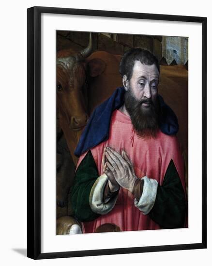 St Joseph, Detail from the Nativity with Cardinal Jean Rolin Dressed as a Donor, Ca 1480-null-Framed Giclee Print