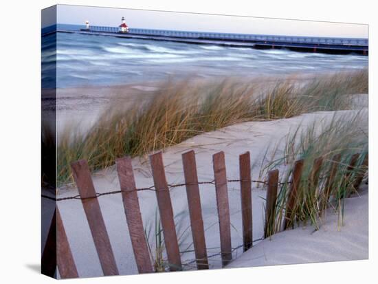 St. Joseph Lighthouse on Lake Michigan, Berrien County, Michigan, USA-Brent Bergherm-Stretched Canvas