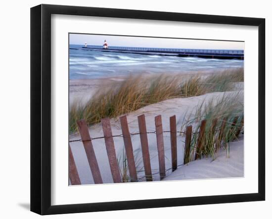 St. Joseph Lighthouse on Lake Michigan, Berrien County, Michigan, USA-Brent Bergherm-Framed Photographic Print