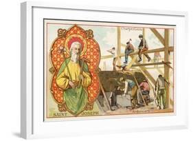 St Joseph, Patron Saint of Carpenters and Roofers-null-Framed Giclee Print