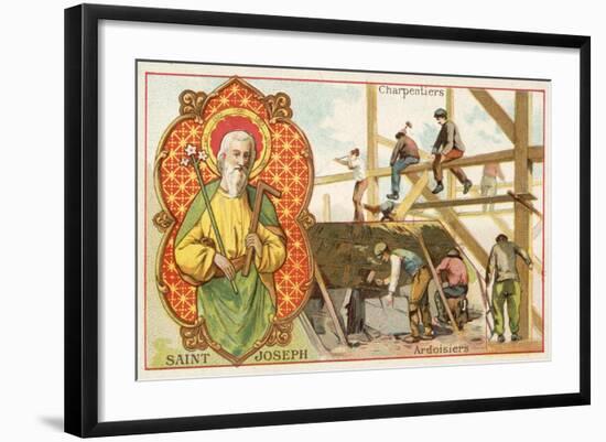 St Joseph, Patron Saint of Carpenters and Roofers-null-Framed Giclee Print