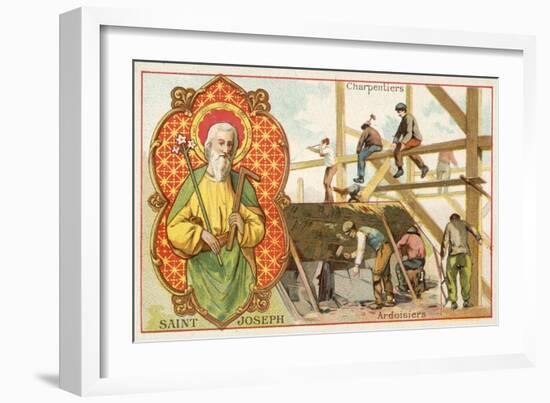 St Joseph, Patron Saint of Carpenters and Roofers-null-Framed Giclee Print