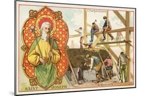 St Joseph, Patron Saint of Carpenters and Roofers-null-Mounted Giclee Print