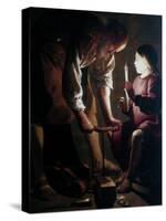 St Joseph the Carpenter, C1640-Georges de La Tour-Stretched Canvas