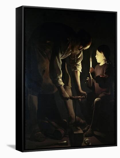 St. Joseph the Carpenter-Georges de La Tour-Framed Stretched Canvas