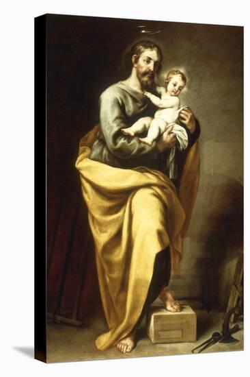 St Joseph with the Infant Christ-Alonso Cano-Stretched Canvas