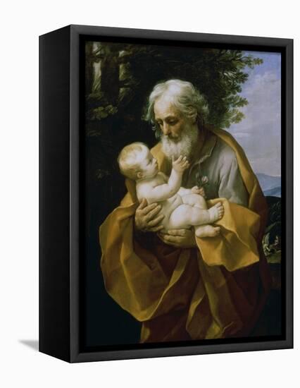 St. Joseph with the Jesus Child-Guido Reni-Framed Stretched Canvas