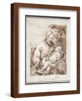 St. Joseph with the Sleeping Christ Child-Bartolome Esteban Murillo-Framed Giclee Print