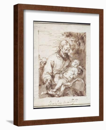 St. Joseph with the Sleeping Christ Child-Bartolome Esteban Murillo-Framed Giclee Print