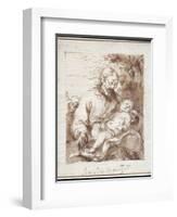 St. Joseph with the Sleeping Christ Child-Bartolome Esteban Murillo-Framed Giclee Print