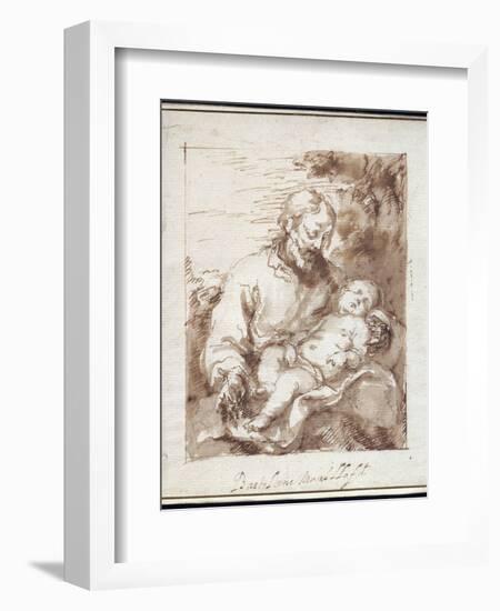 St. Joseph with the Sleeping Christ Child-Bartolome Esteban Murillo-Framed Giclee Print