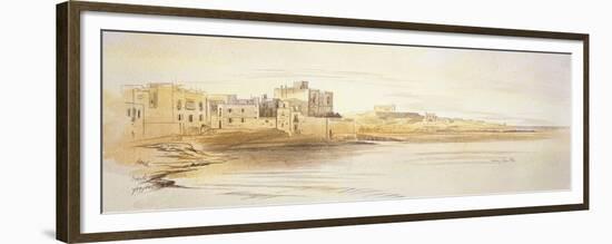 St Julian's Bay, Malta, 1866 (Pen and Brown Ink with Graphite and Watercolours on Off-White Paper)-Edward Lear-Framed Giclee Print