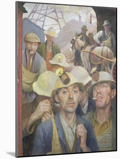 St. Just Tin Miner, 1935-Harold Harvey-Mounted Giclee Print