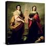 St. Justina and St. Rufina, 1675-Bartolome Esteban Murillo-Stretched Canvas