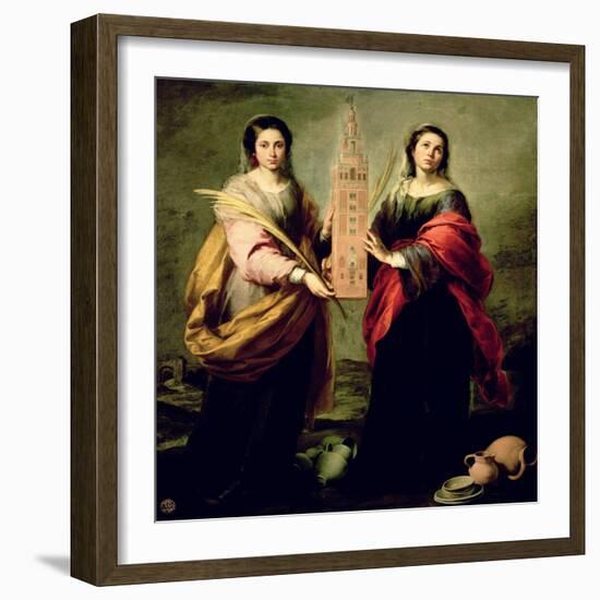 St. Justina and St. Rufina, 1675-Bartolome Esteban Murillo-Framed Giclee Print