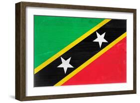 St. Kitts And Nevis Flag Design with Wood Patterning - Flags of the World Series-Philippe Hugonnard-Framed Art Print