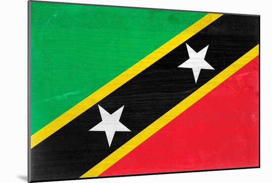 St. Kitts And Nevis Flag Design with Wood Patterning - Flags of the World Series-Philippe Hugonnard-Mounted Art Print