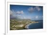 St. Kitts and Nevis, St. Kitts. Frigate Bay of the South Peninsula from Sir Timothy's Hill, morning-Walter Bibikow-Framed Photographic Print