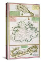 St. Kitts, Antigua and Bermuda, detail from a map of English Colonies in Caribbean-null-Stretched Canvas