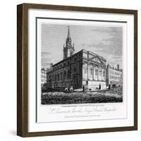 St Laurence's Church, King Street, Cheapside, City of London, 1817-J Greig-Framed Giclee Print