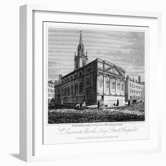 St Laurence's Church, King Street, Cheapside, City of London, 1817-J Greig-Framed Giclee Print