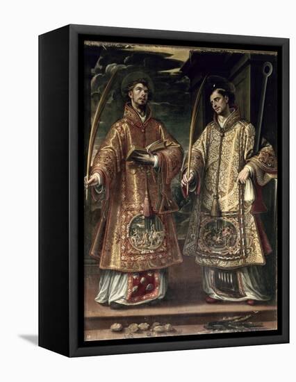 St. Lawrence and St. Stephen, 1580-Alonso Sanchez Coello-Framed Stretched Canvas