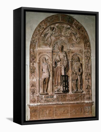 St. Lawrence Between St. Roch and St. Sebastian, 1490-Andrea Sansovino-Framed Stretched Canvas