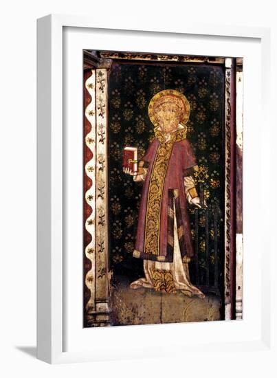 St Lawrence, Detail of the Rood Screen, St Helen's Church, Ranworth, Norfolk, Uk-null-Framed Giclee Print