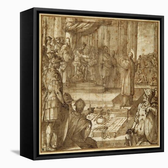 St Lawrence Discourses in the Presence of the Prefect Decius, 1581-Antonio Tempesta-Framed Stretched Canvas
