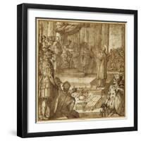 St Lawrence Discourses in the Presence of the Prefect Decius, 1581-Antonio Tempesta-Framed Giclee Print